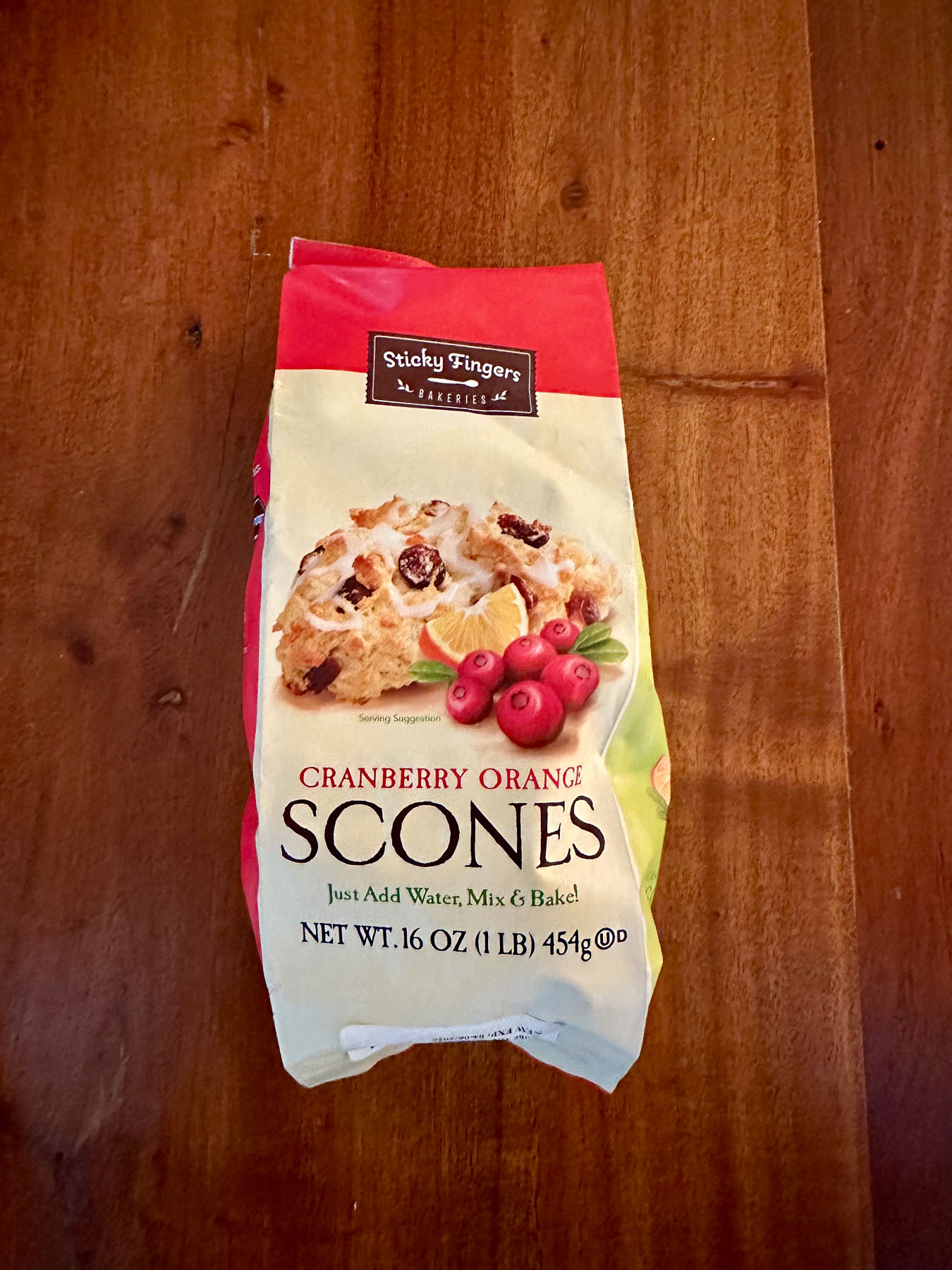 Sticky Fingers cranberry orange scone mix used for Christmas tea party scones
