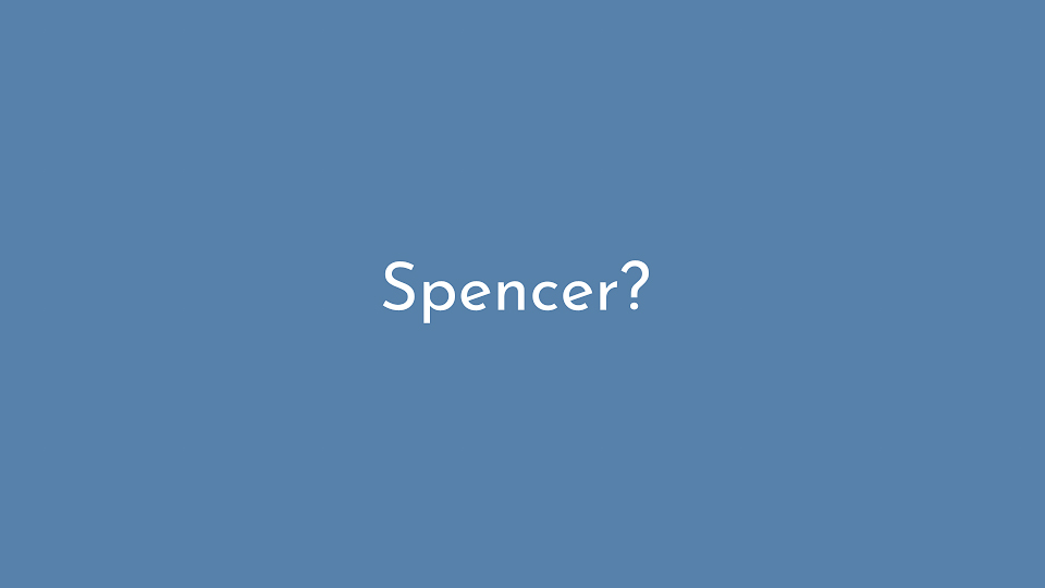 Baby shower game slide with answer option “Spencer”