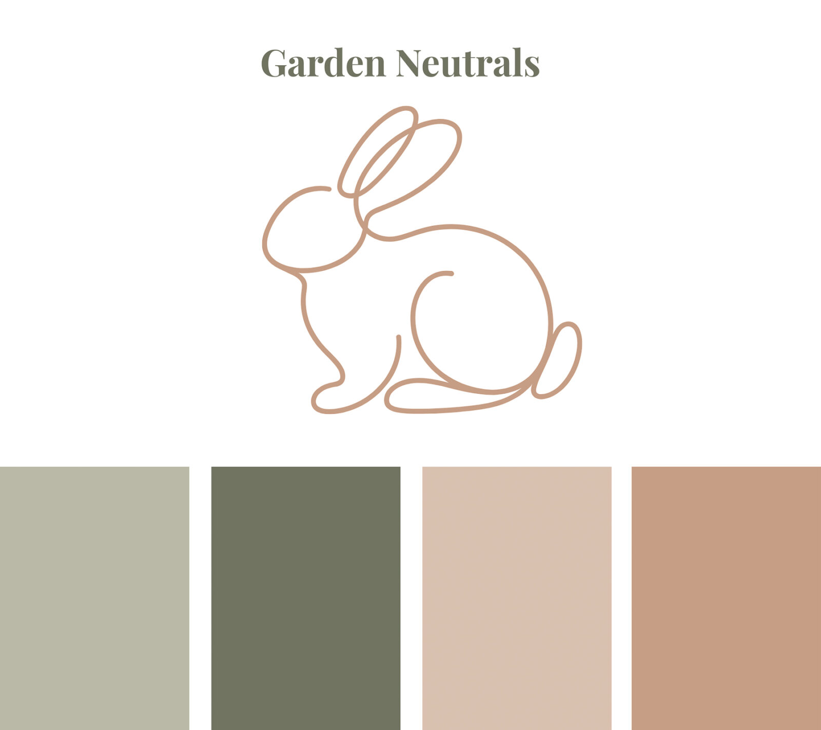 Warm neutral nursery color palette inspired by nature for bunny nursery decor.