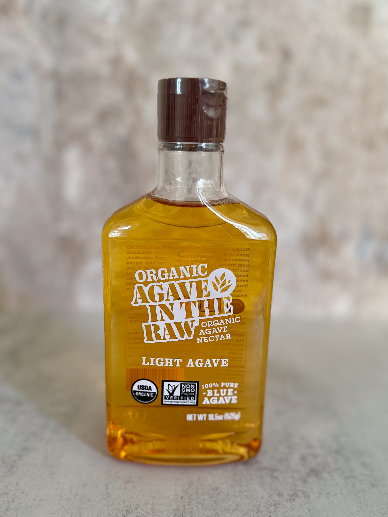Light agave syrup used to sweeten grapefruit mocktail